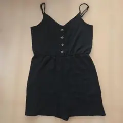 【H＆M】オールインワン サロペット ハーフパンツ ブラック Mのサムネイル