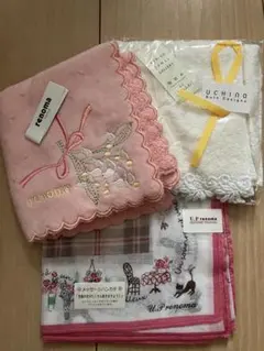 【renoma他】タオルハンカチ　３枚　set 新品・未使用品
