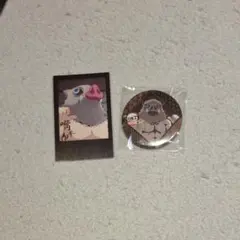 鬼滅の刃 ufotable dining 伊之助 チェキ風ブロマイド 缶バッジ