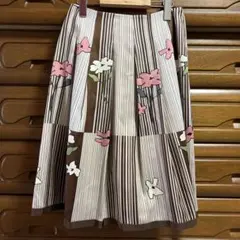 M'S GRACY ストライプ花柄フレアスカート 36のサムネイル