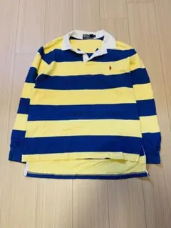 人気配色】 PoloRalphLaurenラガーシャツ 太ボーダー 黄×青