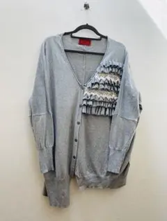somariカーディガン グレー フリル レース 長袖のサムネイル