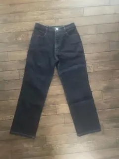 ダークブルー ストレートデニムパンツ　レディース