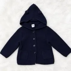 美品　baby GAP くま耳 ニットカーディガン ネイビー