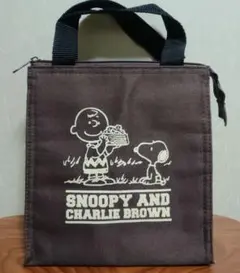 スヌーピー③∶保冷 保温 ランチバッグ（ブラウン）
