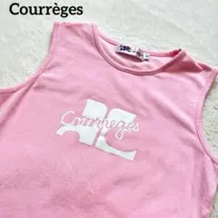 Courrèges ロゴプリントストレッチノースリーブ タンクトップ Y2Kのサムネイル