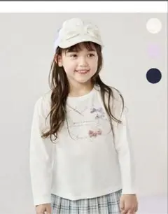 【新品未使用】エニィファム　リボン付き Tシャツ 130cm