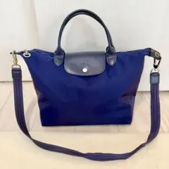 【美品】LONGCHAMP ロンシャン ルプリアージュ ネオ M ネイビーのサムネイル