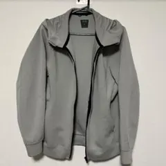 グレー フルジップ フード付きパーカー M