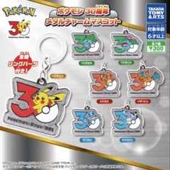 ポケモン 30周年 メタルチャームマスコット 全7種 未開封 コンプリート