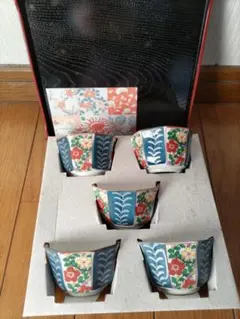 新品■有田焼　5客　カップ＆盆
