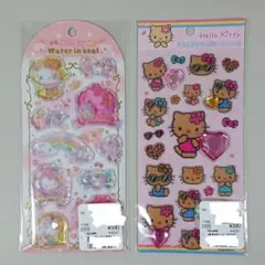正規品☆ハローキティ ウォーターインシール、キラキララインストーンシール 2枚