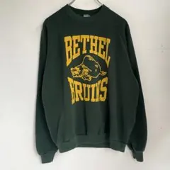 90s アメリカ製 JERZEES プリントスウェット ラグランスリーブ 古着