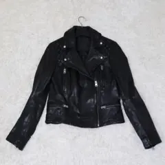 オールセインツ　ダブルライダースジャケット　ブラック