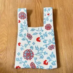 花柄　ニットトート バッグ