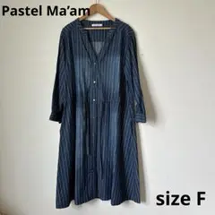 【美品】ク48 Pastel Ma’am シャツワンピース　sizeF ネイビー