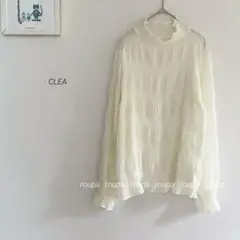 CLEA ハイネックシャーリングトップス　ライトイエロー1016