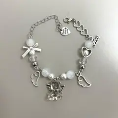 ホワイト くまの天使ブレスレット