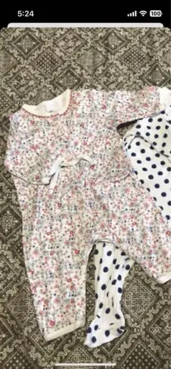 PETIT BATEAU 花柄ロンパース 3m/60cm