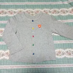 ミキハウスクマ刺繍グレー長袖カーディガン110cm