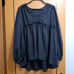 GU ボリュームスリーブティアードブラウス チュニック ワンピース 長袖 Lのサムネイル