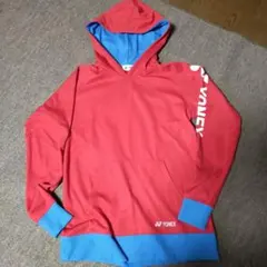 YONEXフード付きパーカ赤青