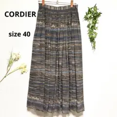 CORDIER コルディア ストライプ プリーツスカート (40)