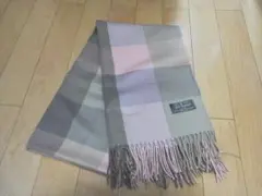 新品未使用■チェック大判ストール■ピンク×グレー系