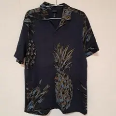 H&M パイナップル柄 半袖アロハシャツ M