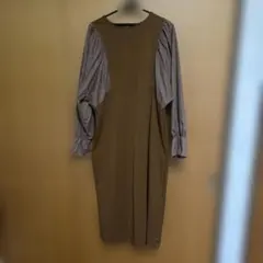 haco！ 異素材ワンピース ブラウン LLサイズ