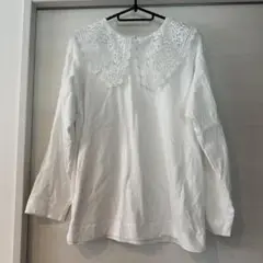 襟レースTシャツ