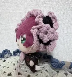 R様 ピンク　黒　紫　10cm ぬい　ヘッドドレス　猫耳　猫 ぬい服 メイド服 06】ぬい服 10cm ヘッドドレス 猫耳 量産型 ピンク 紫 - メルカリ