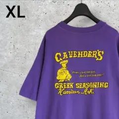 90s USA製 ヘインズ 企業グラフィックT シングルステッチ　パープル　XL