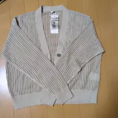【未使用タグ付き】ユニクロ メッシュＶネックショートカーディガン　ライトグレー