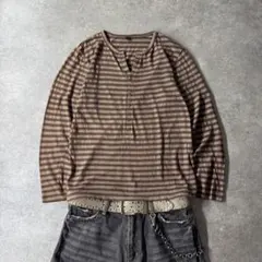 00s henry neck border LS tee grunge cboy