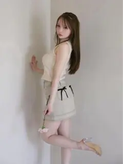 アンドマリー ANDMARY Back ribbon mini skirt