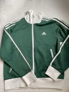 adidas 緑色 ジップアップジャケット　L