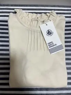【新品未使用】タグ付き　プチバトー　長袖Ｔシャツ　4才 104cm ホワイト