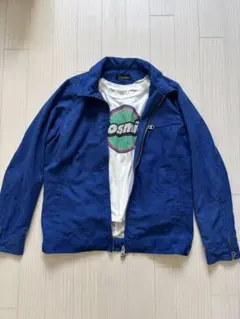 裏地付きダブルジップ 青 ジャンパー