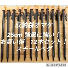 25cm スチールペグ　風に強い　安定感抜群　新品未使用送料込みのサムネイル