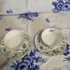 コペンハーゲン 花柄 ティーカップセット 2個