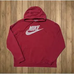 白タグNIKE プルオーバーパーカー レッド　XL セメント