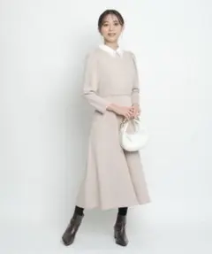 ジャスグリッティー レース襟付きワンピース