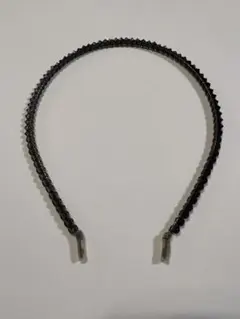 ビーズ　ヘアバンド　カチューシャ　ブラック