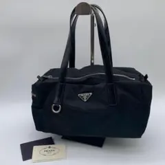 PRADA プラダ ハンドバッグ ミニボストン ナイロン 三角ロゴ 証明書有り