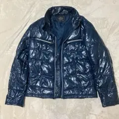 Y2K ROUSHATTE ネイビー ダウンジャケット Lお兄系 光沢