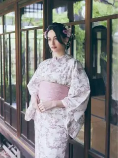 Maison de FLEUR ミュゲリボン浴衣 ピンク