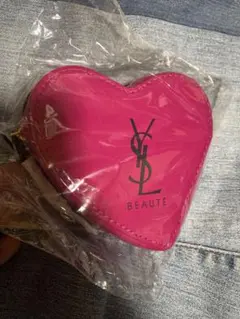 新品 イヴサンローラン ノベルティ ポーチ ハート型 ミラー付 YSL