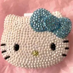 ハローキティ　おくすりケース　デコ　水色　サンリオ