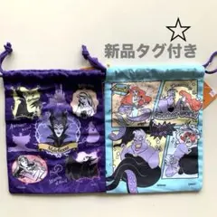 【新品タグ付き】ディズニープリンセス　ヴィランズ　巾着 2点セット